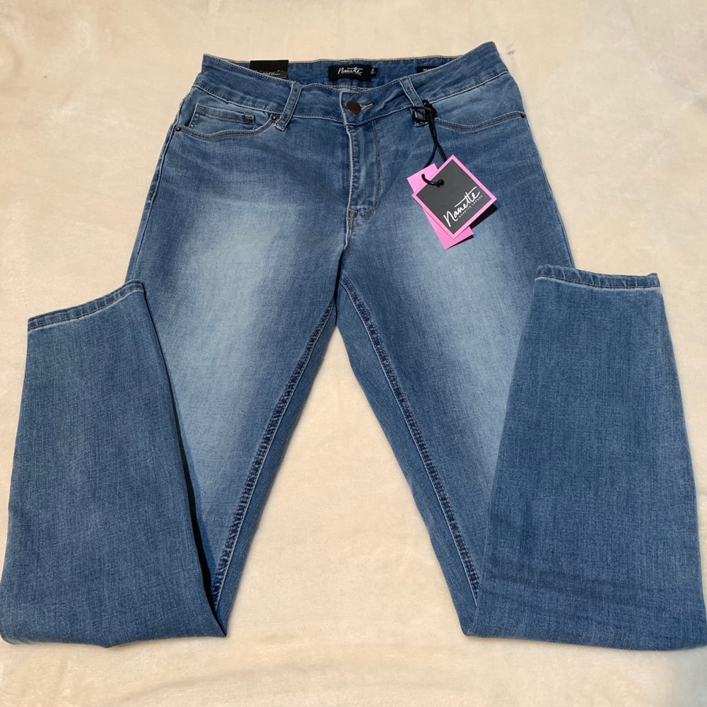 Nanette mid-rise hamilton skinny blue jeans - 6